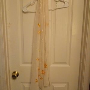 Beige scarf with yellow flowers